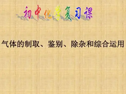 九年级化学 气体的制取、鉴别、除杂和综合运用复习课件 苏教版