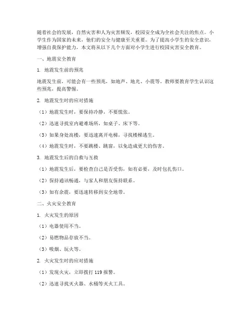 小学生校园灾害安全教育