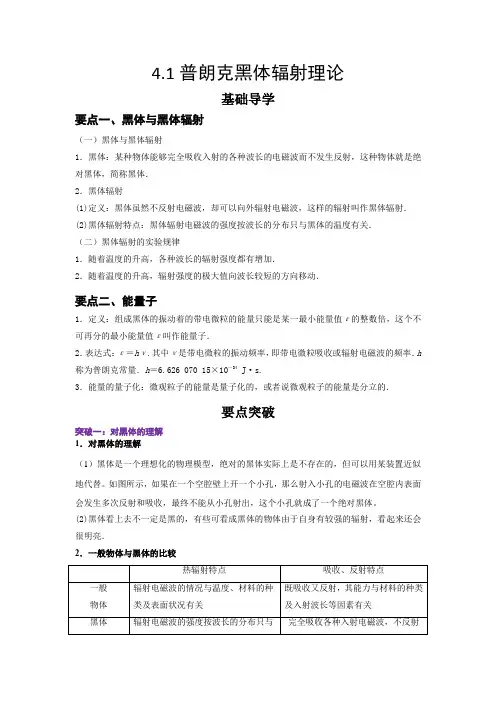 4.1普朗克黑体辐射理论