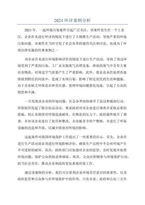 2024环评案例分析