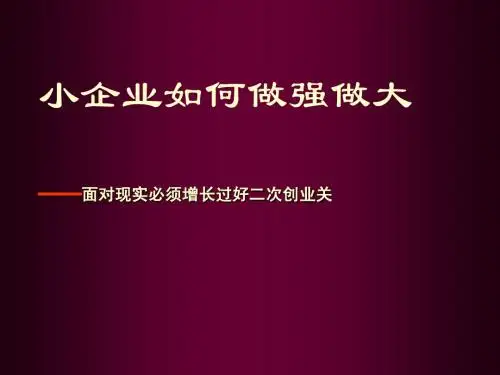 《小企业如何做强做大》