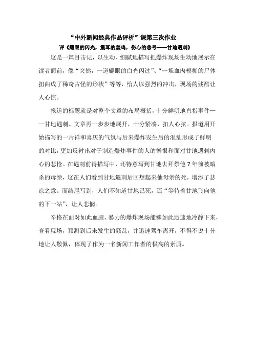 中外新闻经典作品评析
