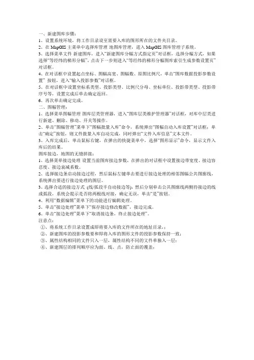 MapGIS地图库管理