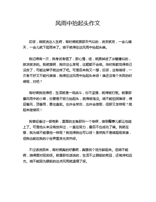 风雨中抬起头作文