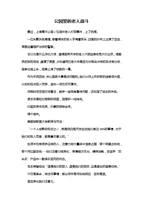 公园里的老人战斗