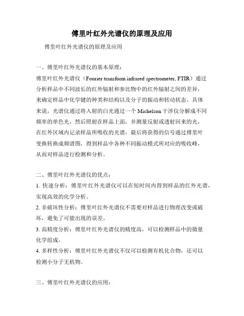 傅里叶红外光谱仪的原理及应用