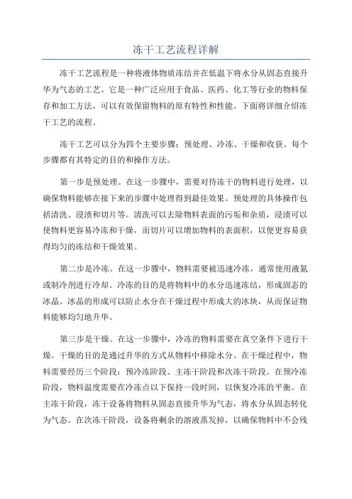 冻干工艺流程详解