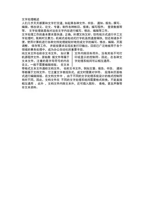 文字处理概述