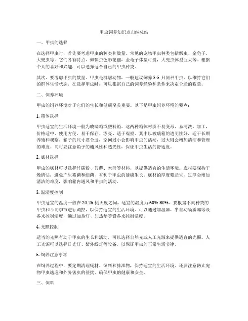 甲虫饲养知识点归纳总结