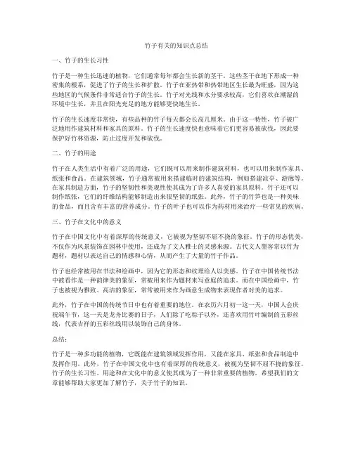 竹子有关的知识点总结