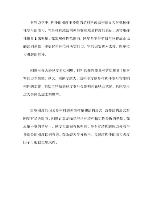 材料力学中构件的刚度