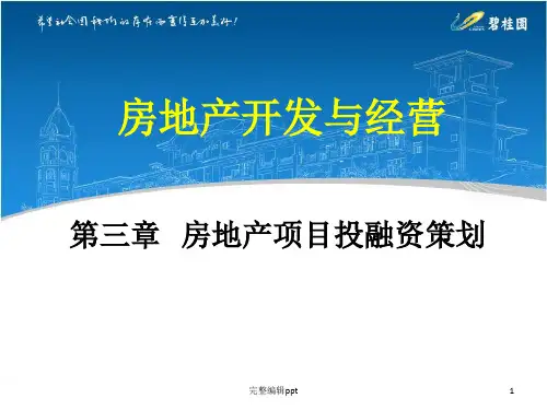 房地产项目投融资策划ppt课件
