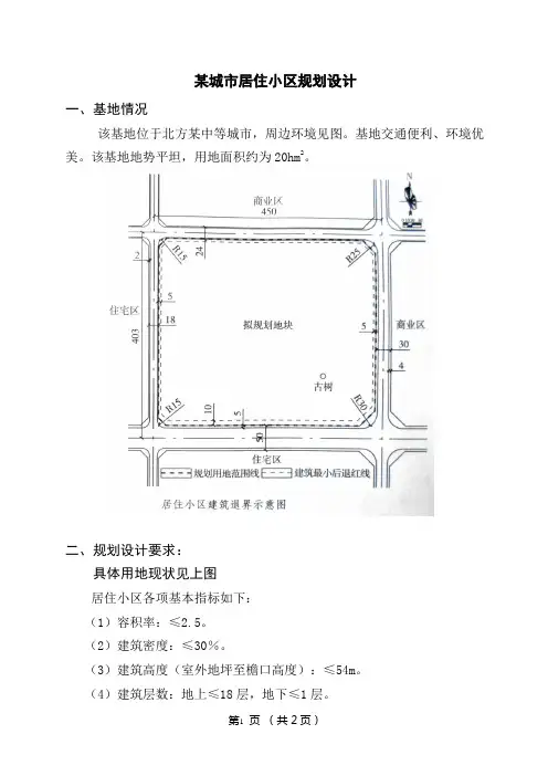 居住区规划设计快题