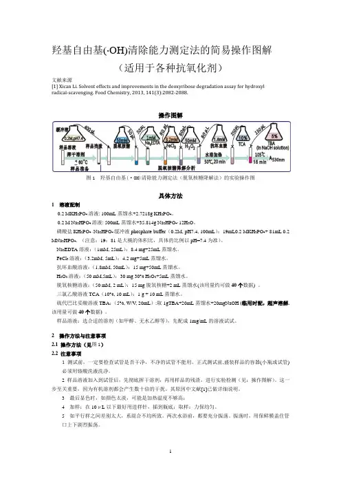羟基自由基清除能力测定法的简易操作图解-脱氧核糖降解法-脱氧核糖分析法