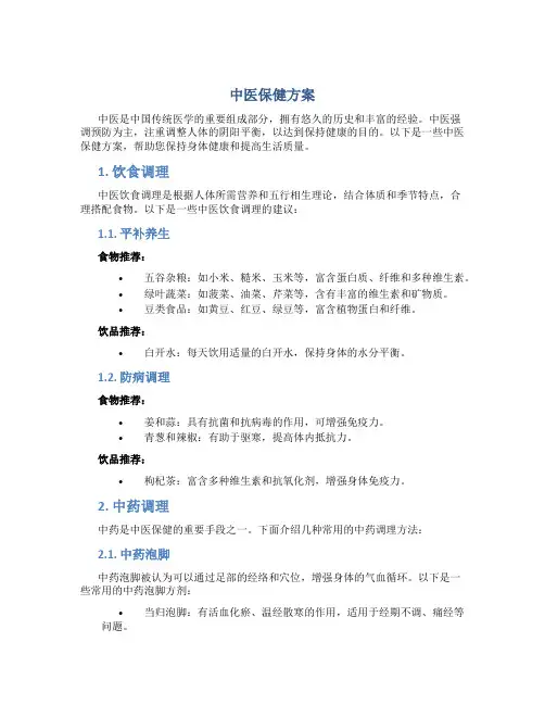中医保健方案