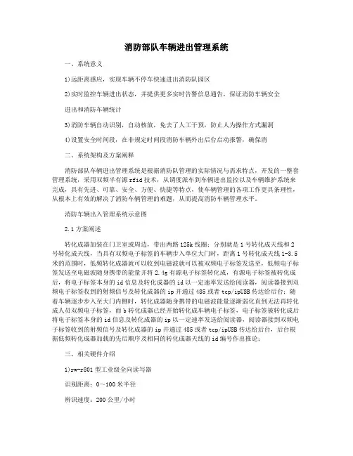 消防部队车辆进出管理系统