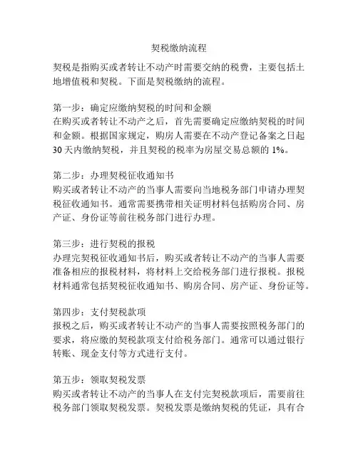 契税缴纳流程