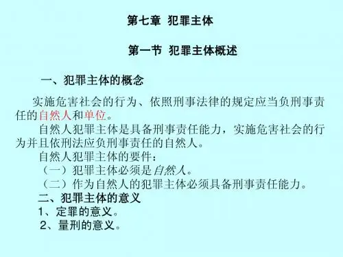 第七章犯罪主体