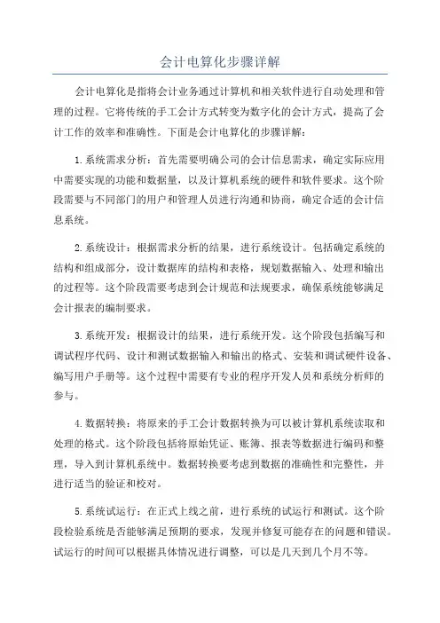会计电算化步骤详解