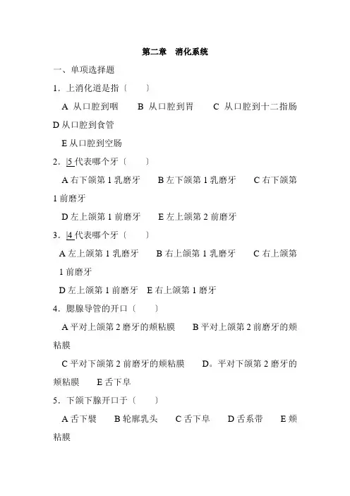 医学影像技术《消化系统练习题》