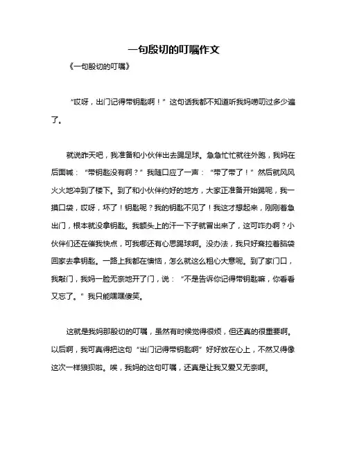 一句殷切的叮嘱作文