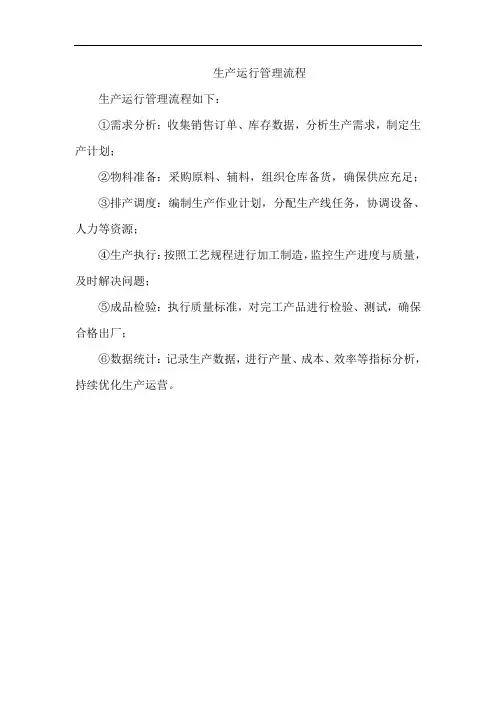 生产运行管理流程