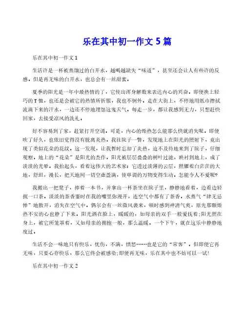 乐在其中初一作文5篇
