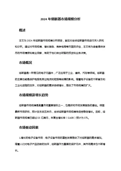 2024年熔断器市场规模分析