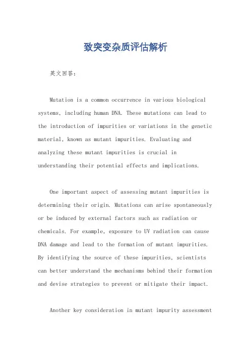 致突变杂质评估解析