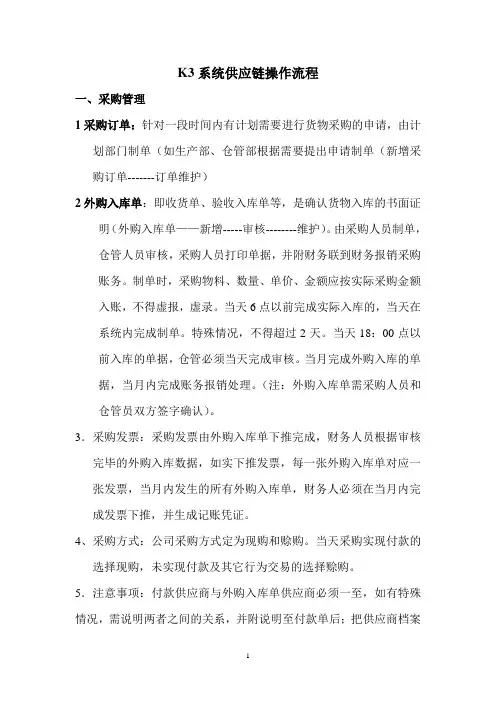 供应链操作流程