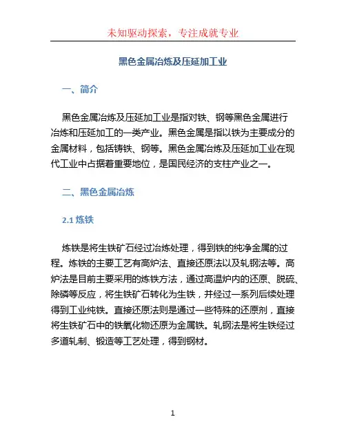 黑色金属冶炼及压延加工业