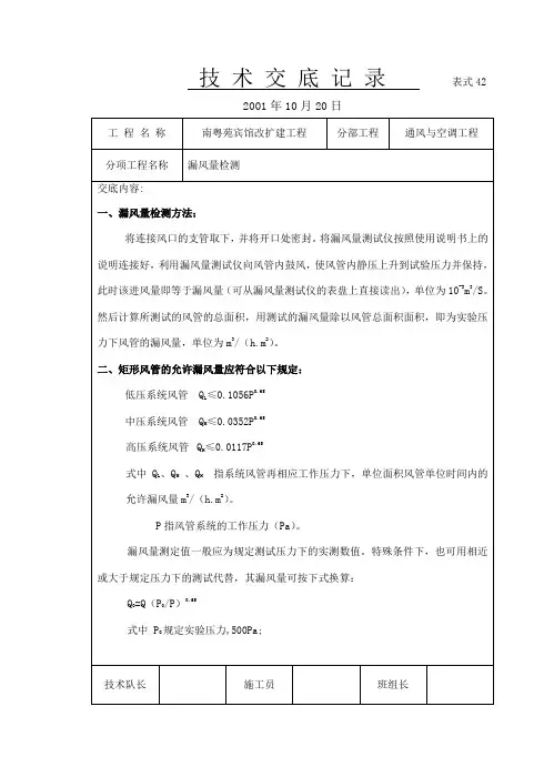 风管漏光检测