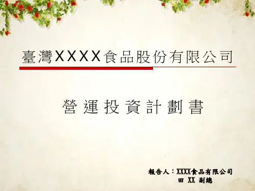 投资计划书(ppt 37页)