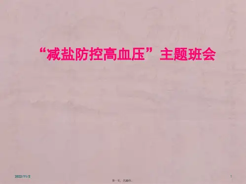 学校“减盐防控高血压”主题班会(2015)