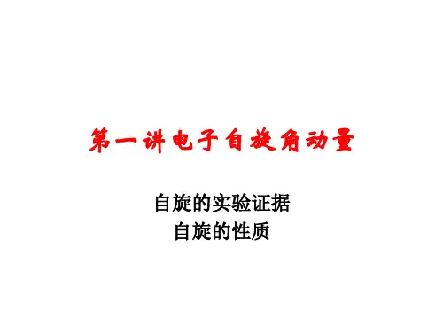 第一讲电子自旋的实验证明及性质