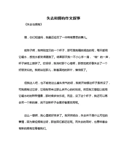 失去和拥有作文叙事