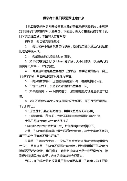 初学者十孔口琴需要注意什么
