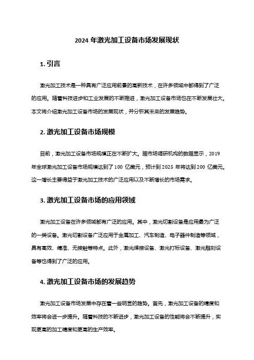 2024年激光加工设备市场发展现状