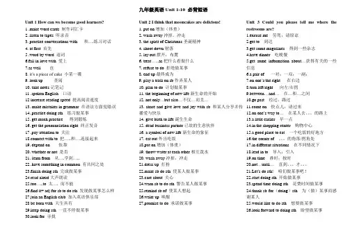 新版九年级英语Unit1-10短语整理