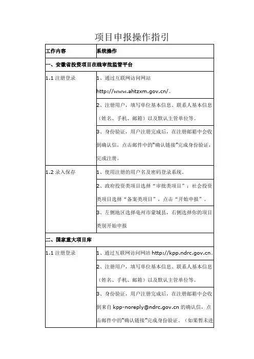 项目申报操作指引