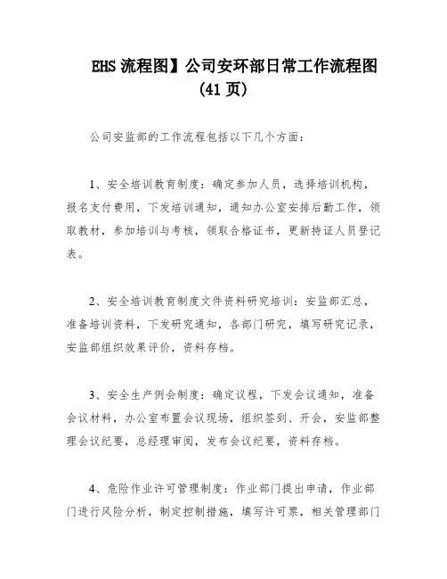 EHS流程图】公司安环部日常工作流程图(41页)