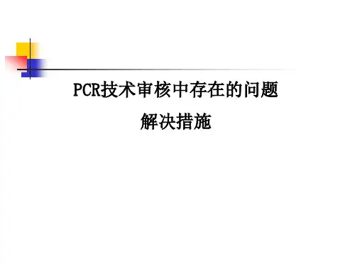 PCR 技术审核中存在的问题及解决措施