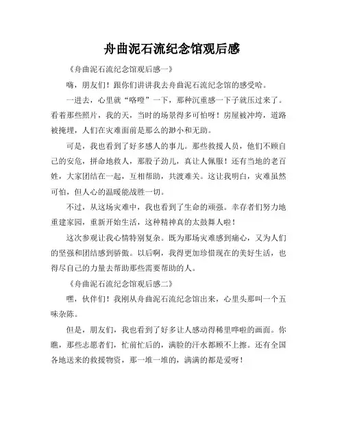 舟曲泥石流纪念馆观后感