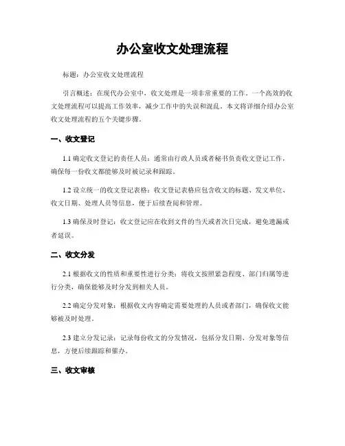 办公室收文处理流程