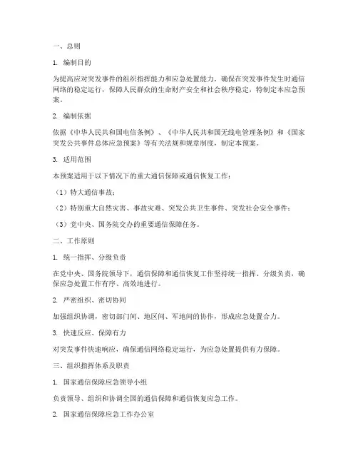 应急通信保障应急预案