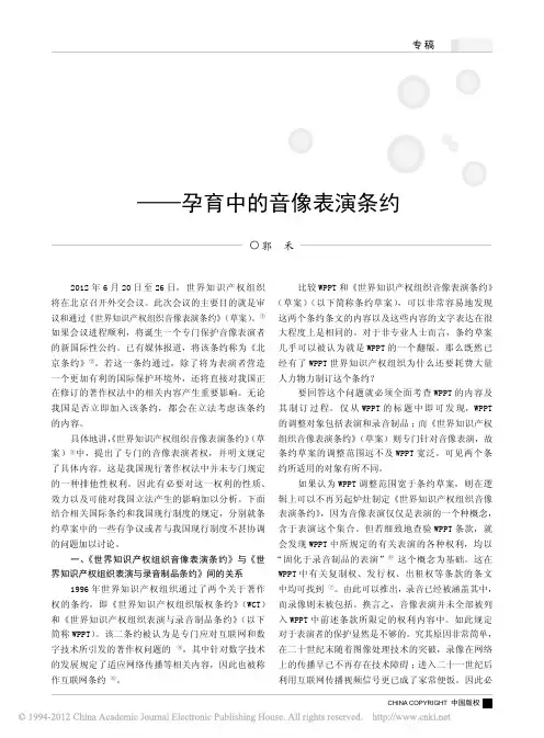 音像表演者的福音_孕育中的音像表演条约_郭禾