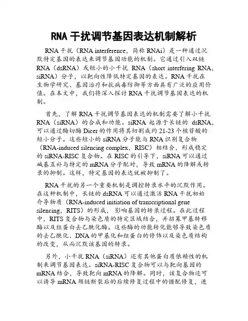 RNA干扰调节基因表达机制解析