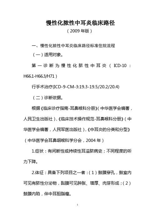 耳鼻喉科临床路径(15个)