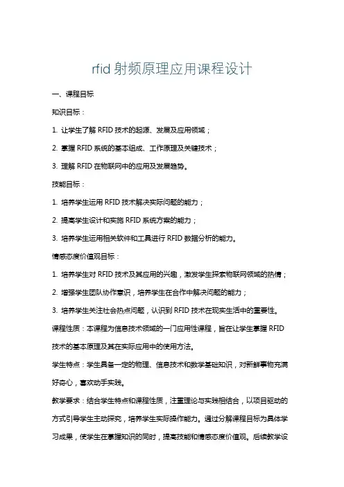 rfid射频原理应用课程设计