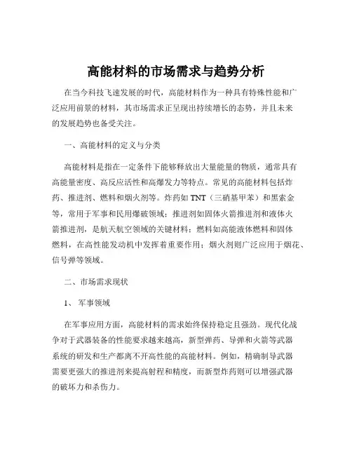 高能材料的市场需求与趋势分析
